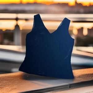 Vtg Sexy Black Velour Sleeveless Vneck Ann Taylor Blouse Sz 2 Gothic